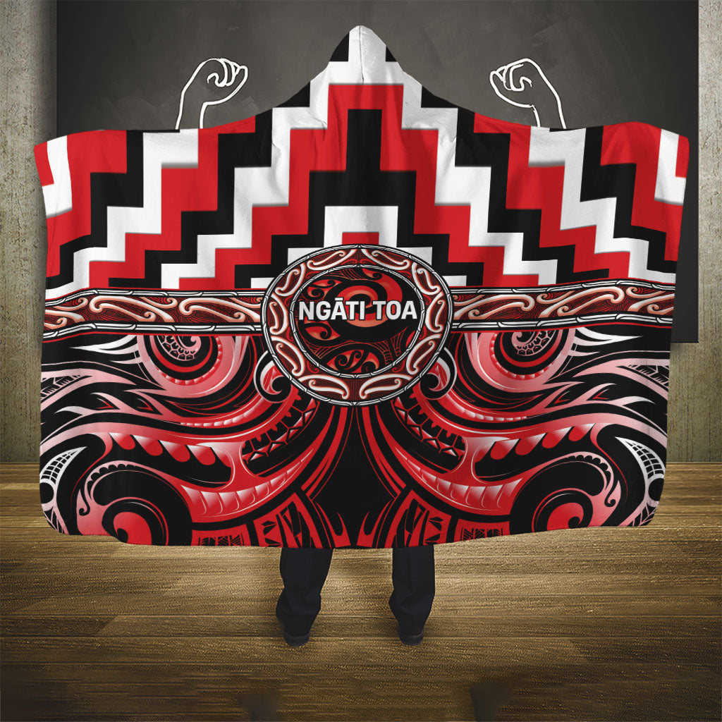 Aotearoa Ngati Toa Hooded Blanket Maori Iwi Poutama Puhoro Tattoo LT14 - Polynesian Pride