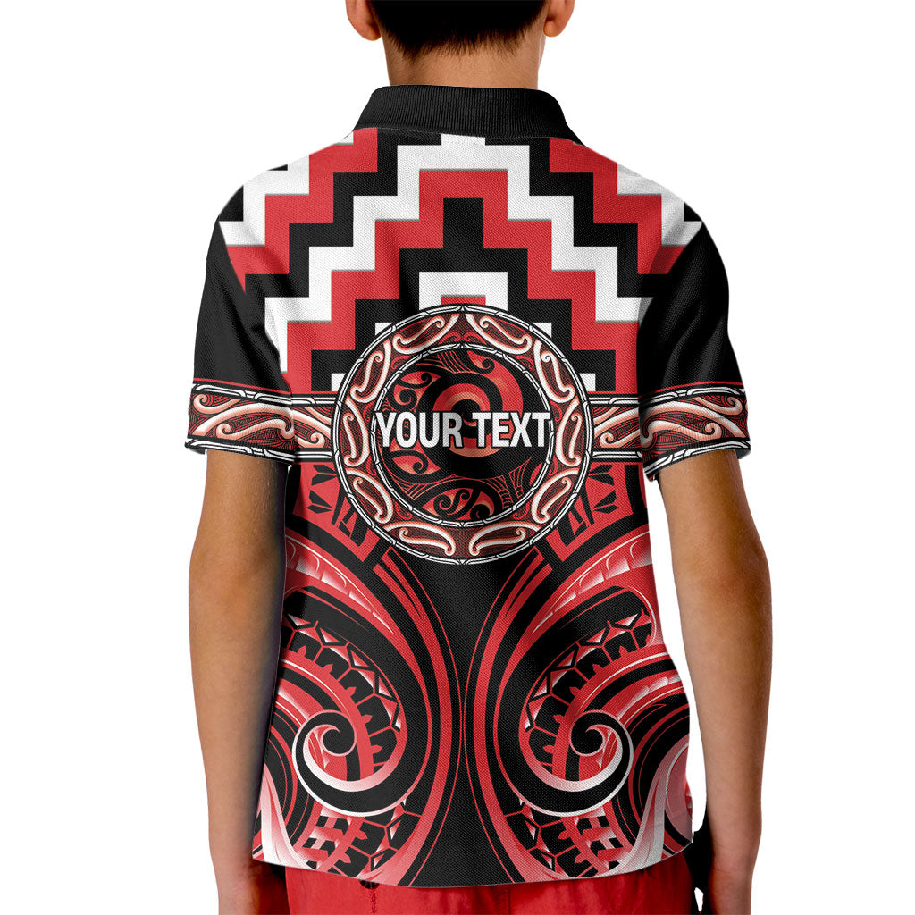 Aotearoa Ngati Toa Personalised Kid Polo Shirt Maori Iwi Poutama Puhoro Tattoo LT14 - Polynesian Pride