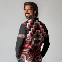 Aotearoa Ngati Toa Personalised Long Sleeve Polo Shirt Maori Iwi Poutama Puhoro Tattoo LT14 - Polynesian Pride