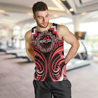 Aotearoa Ngati Toa Personalised Men Tank Top Maori Iwi Poutama Puhoro Tattoo LT14 Red - Polynesian Pride