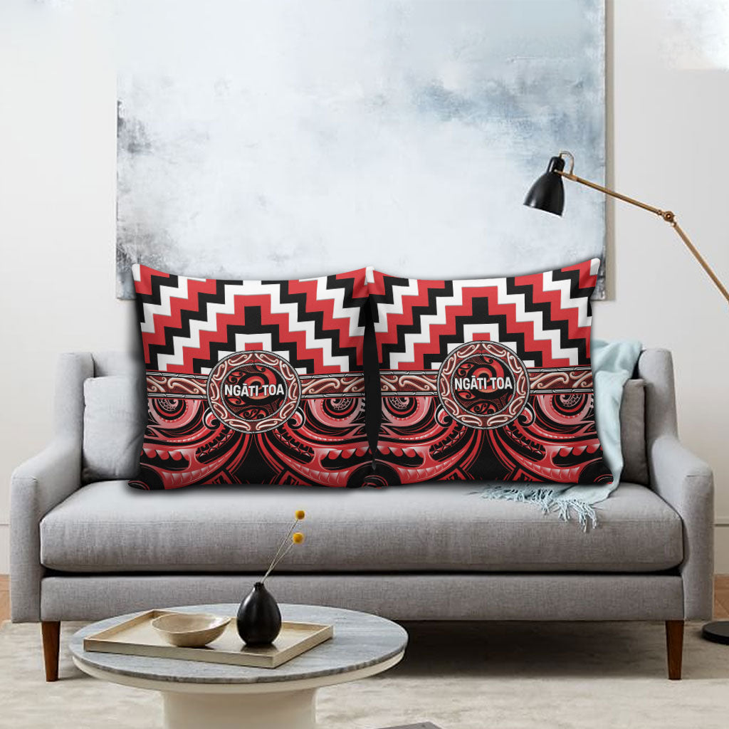 Aotearoa Ngati Toa Pillow Cover Maori Iwi Poutama Puhoro Tattoo LT14 - Polynesian Pride