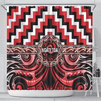 Aotearoa Ngati Toa Shower Curtain Maori Iwi Poutama Puhoro Tattoo LT14 - Polynesian Pride