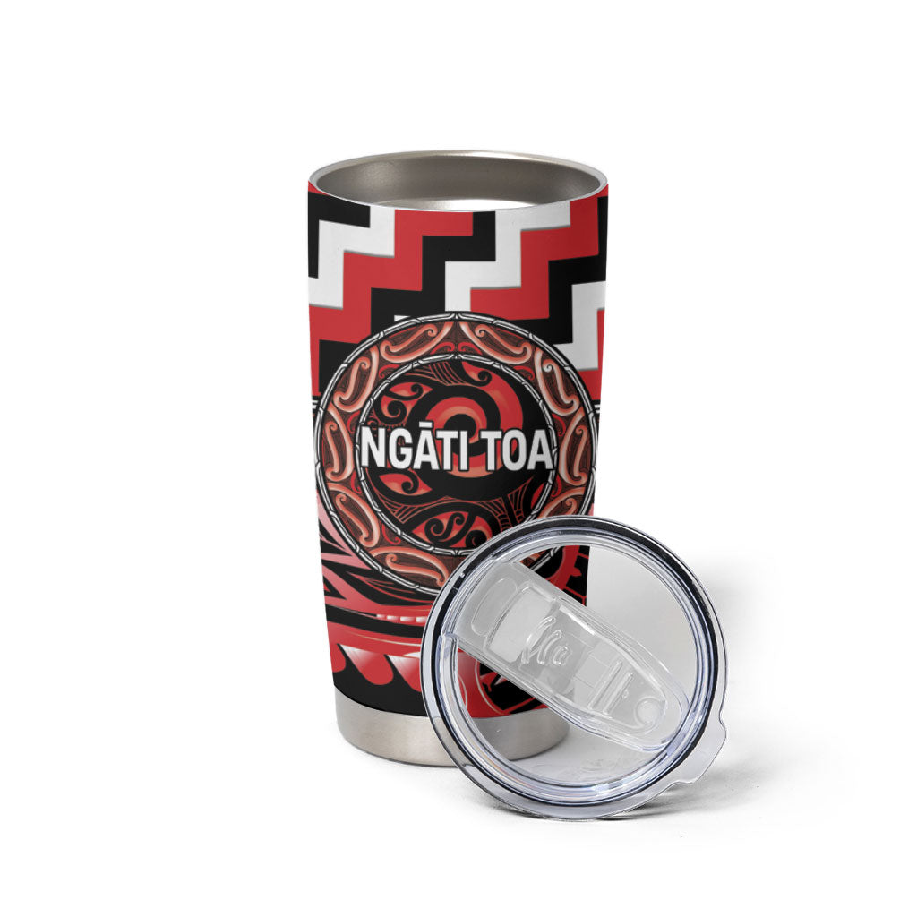 Aotearoa Ngati Toa Personalised Tumbler Cup Maori Iwi Poutama Puhoro Tattoo LT14 - Polynesian Pride