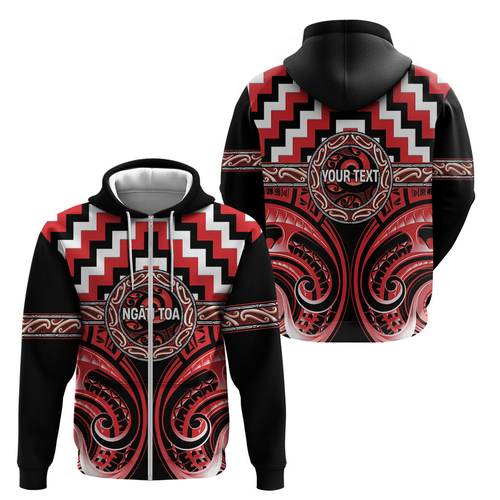Aotearoa Ngati Toa Personalised Zip Hoodie Maori Iwi Poutama Puhoro Tattoo LT14 - Polynesian Pride