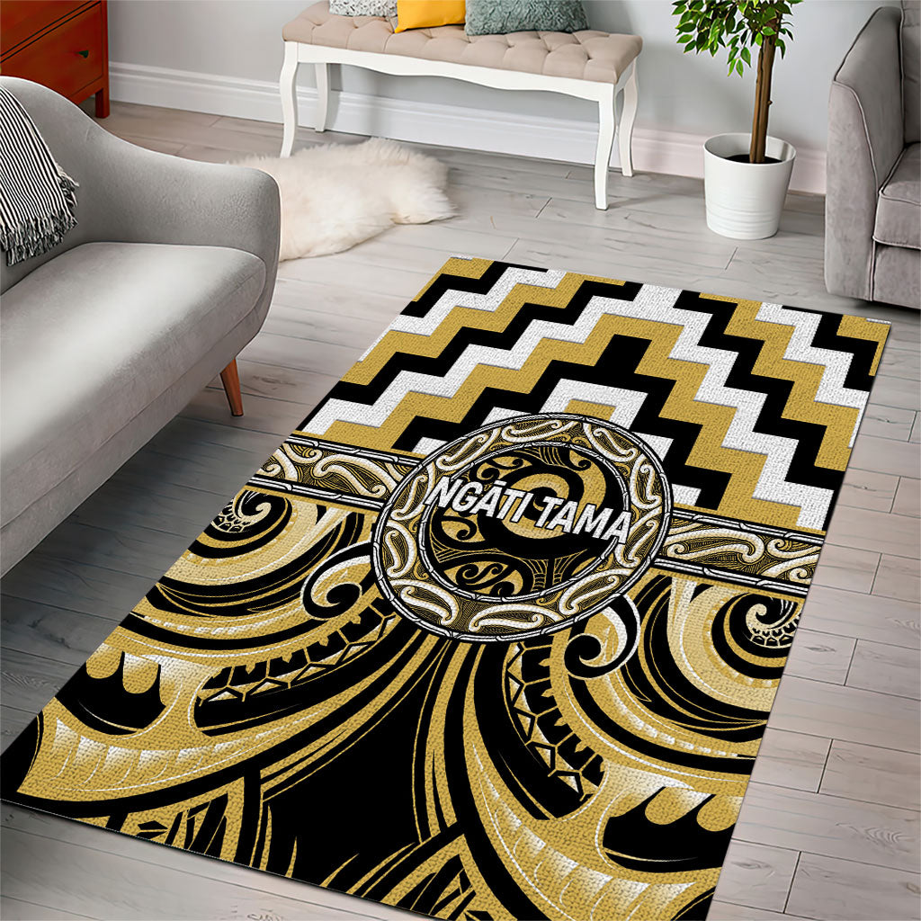 Aotearoa Ngati Tama Area Rug Maori Iwi Poutama Puhoro Tattoo LT14 - Polynesian Pride