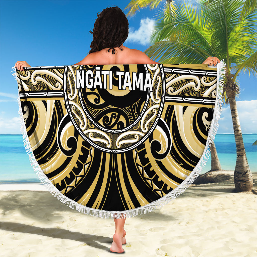 Aotearoa Ngati Tama Beach Blanket Maori Iwi Poutama Puhoro Tattoo LT14 - Polynesian Pride
