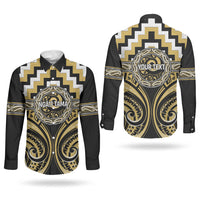 Aotearoa Ngati Tama Personalised Couples Matching Off Shoulder Short Dress and Long Sleeve Button Shirt Maori Iwi Poutama Puhoro Tattoo LT14 - Polynesian Pride