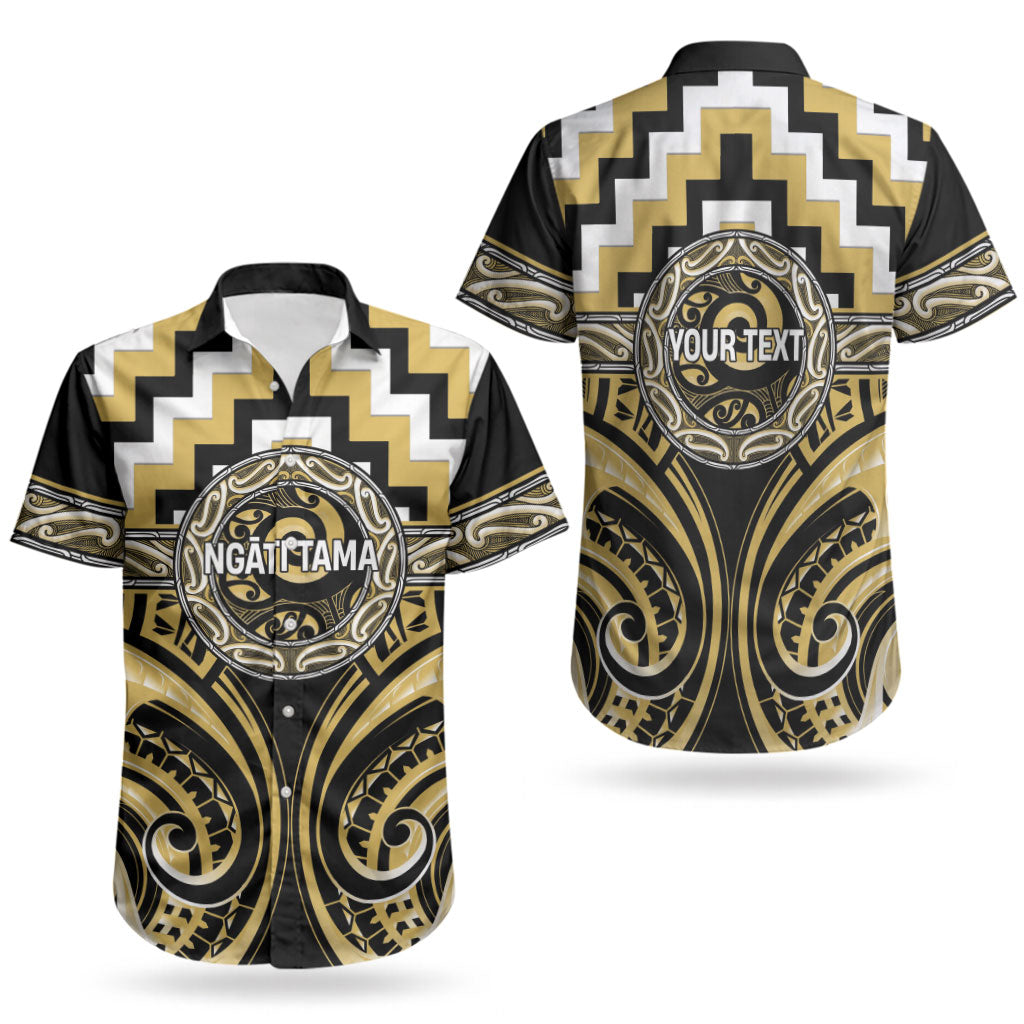 Aotearoa Ngati Tama Personalised Couples Matching Tank Maxi Dress and Hawaiian Shirt Maori Iwi Poutama Puhoro Tattoo LT14 - Polynesian Pride