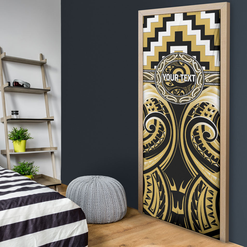 Aotearoa Ngati Tama Personalised Door Cover Maori Iwi Poutama Puhoro Tattoo LT14 - Polynesian Pride