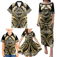 Aotearoa Ngati Tama Personalised Family Matching Puletasi and Hawaiian Shirt Maori Iwi Poutama Puhoro Tattoo LT14 - Polynesian Pride