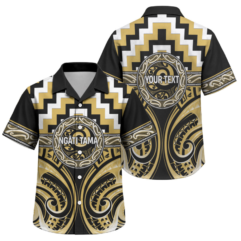 Aotearoa Ngati Tama Personalised Family Matching Puletasi and Hawaiian Shirt Maori Iwi Poutama Puhoro Tattoo LT14 Son's Shirt Yellow - Polynesian Pride