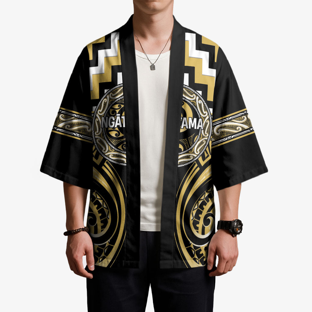 Aotearoa Ngati Tama Personalised Kimono Maori Iwi Poutama Puhoro Tattoo LT14 - Polynesian Pride