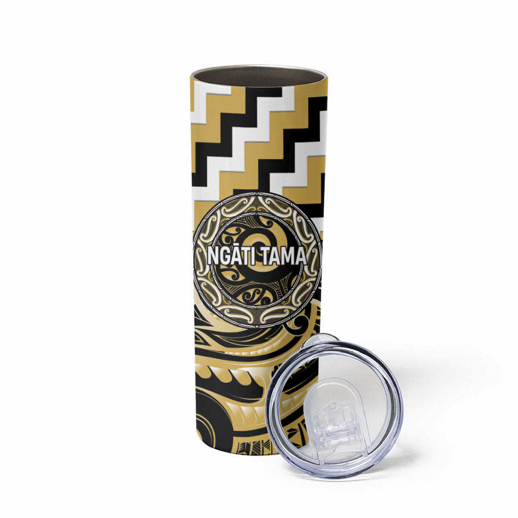 Aotearoa Ngati Tama Personalised Skinny Tumbler Maori Iwi Poutama Puhoro Tattoo LT14 - Polynesian Pride