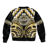Aotearoa Ngati Tama Personalised Sleeve Zip Bomber Jacket Maori Iwi Poutama Puhoro Tattoo LT14 - Polynesian Pride