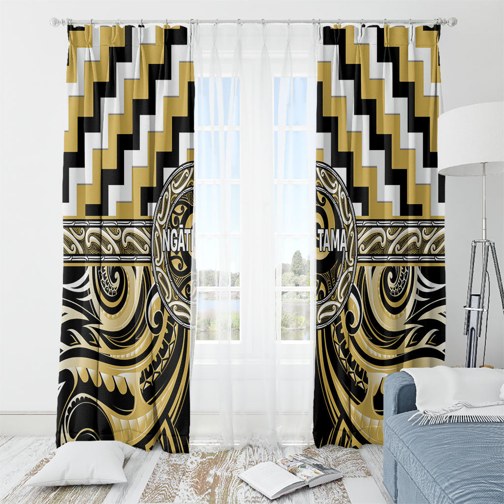 Aotearoa Ngati Tama Window Curtain Maori Iwi Poutama Puhoro Tattoo LT14 - Polynesian Pride
