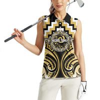 Aotearoa Ngati Tama Personalised Women Sleeveless Polo Shirt Maori Iwi Poutama Puhoro Tattoo LT14 - Polynesian Pride