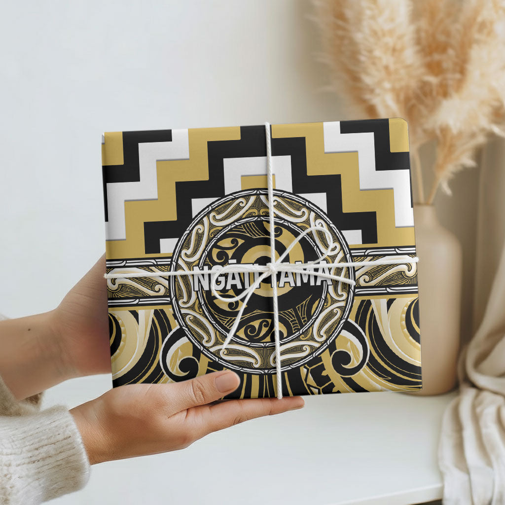 Aotearoa Ngati Tama Wrapping Paper Maori Iwi Poutama Puhoro Tattoo LT14 - Polynesian Pride