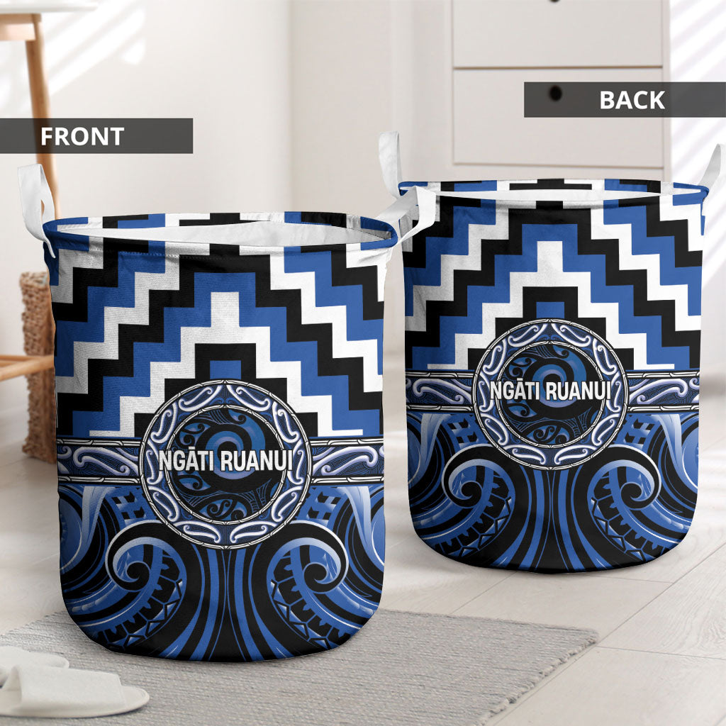 Aotearoa Ngati Ruanui Laundry Basket Maori Iwi Poutama Puhoro Tattoo LT14 - Polynesian Pride