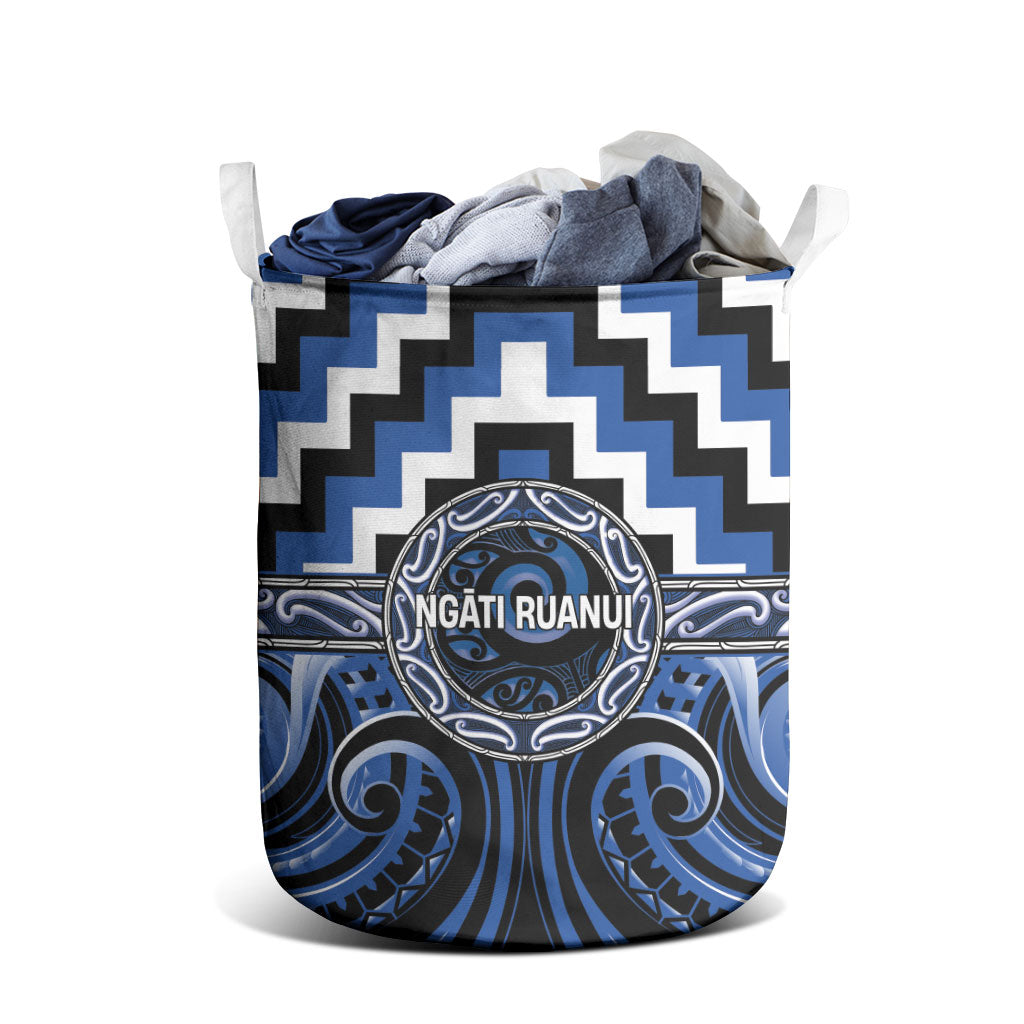Aotearoa Ngati Ruanui Laundry Basket Maori Iwi Poutama Puhoro Tattoo LT14 - Polynesian Pride
