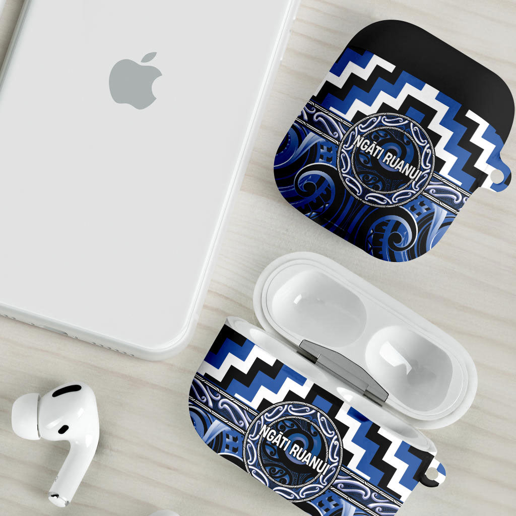 Aotearoa Ngati Ruanui AirPods Case Maori Iwi Poutama Puhoro Tattoo LT14 - Polynesian Pride