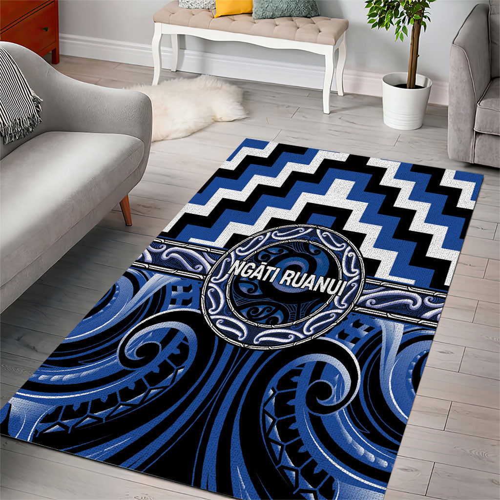 Aotearoa Ngati Ruanui Area Rug Maori Iwi Poutama Puhoro Tattoo LT14 - Polynesian Pride