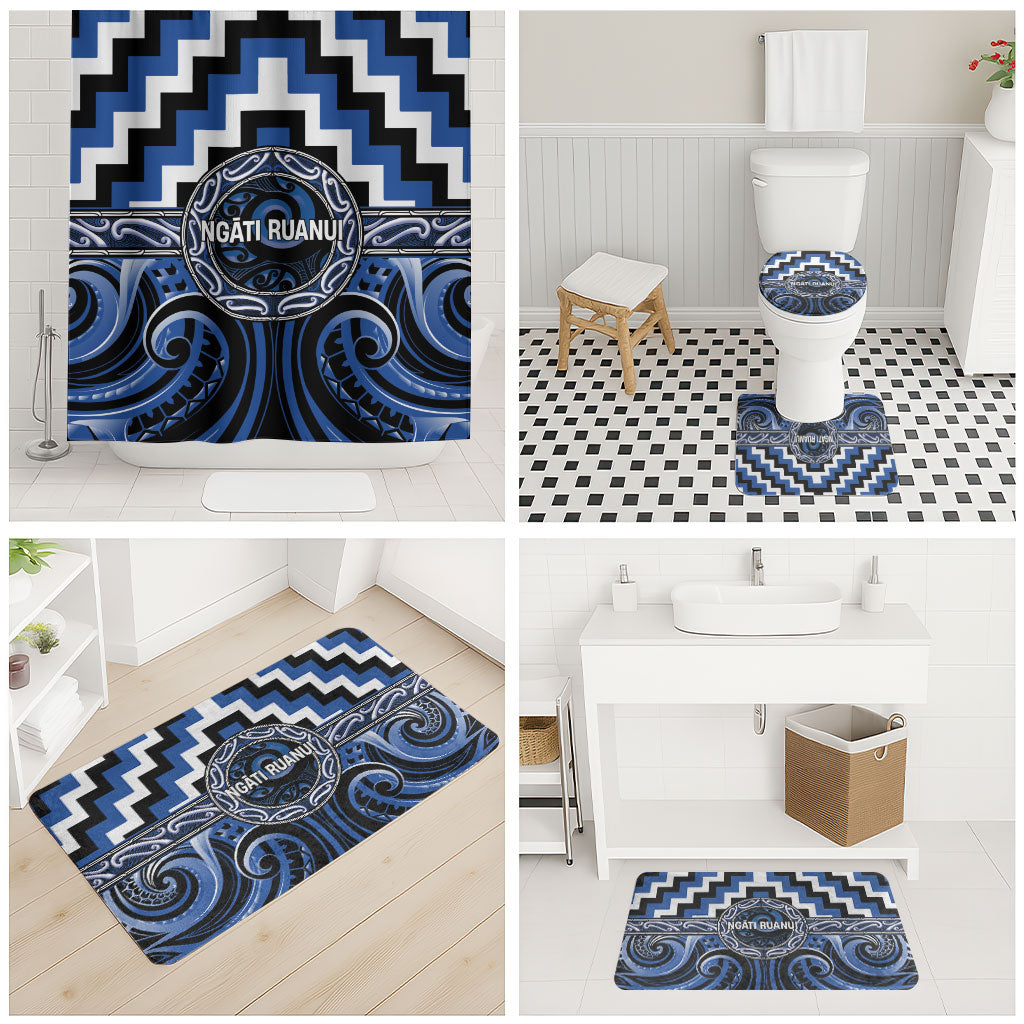 Aotearoa Ngati Ruanui Bathroom Set Maori Iwi Poutama Puhoro Tattoo LT14 - Polynesian Pride