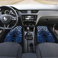 Aotearoa Ngati Ruanui Personalised Car Mats Maori Iwi Poutama Puhoro Tattoo LT14 Set 2pcs - Front Blue - Polynesian Pride