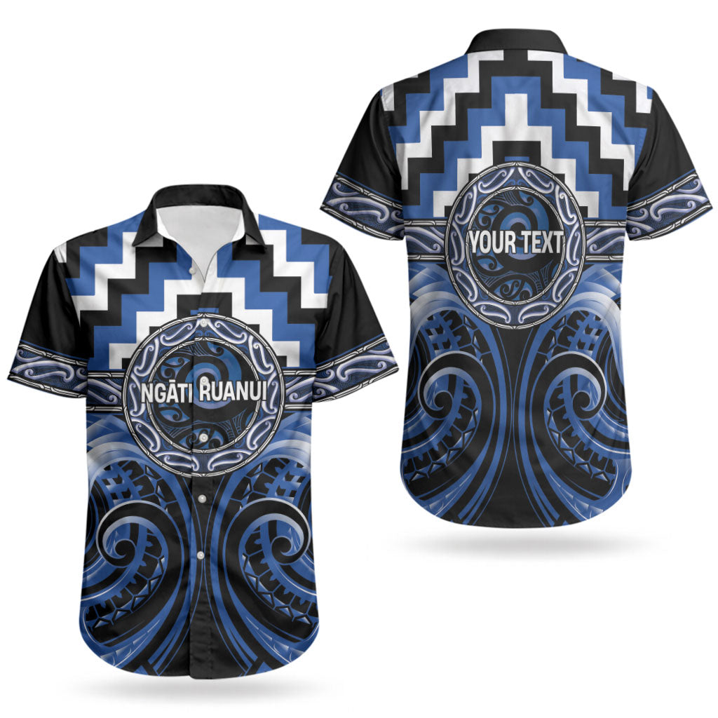 Aotearoa Ngati Ruanui Personalised Couples Matching Long Sleeve Bodycon Dress and Hawaiian Shirt Maori Iwi Poutama Puhoro Tattoo LT14 - Polynesian Pride