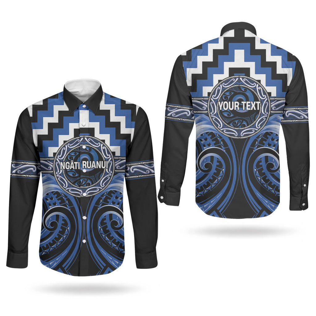 Aotearoa Ngati Ruanui Personalised Couples Matching Off Shoulder Short Dress and Long Sleeve Button Shirt Maori Iwi Poutama Puhoro Tattoo LT14 - Polynesian Pride