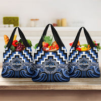 Aotearoa Ngati Ruanui Grocery Bag Maori Iwi Poutama Puhoro Tattoo LT14 3-pack One Size Blue - Polynesian Pride