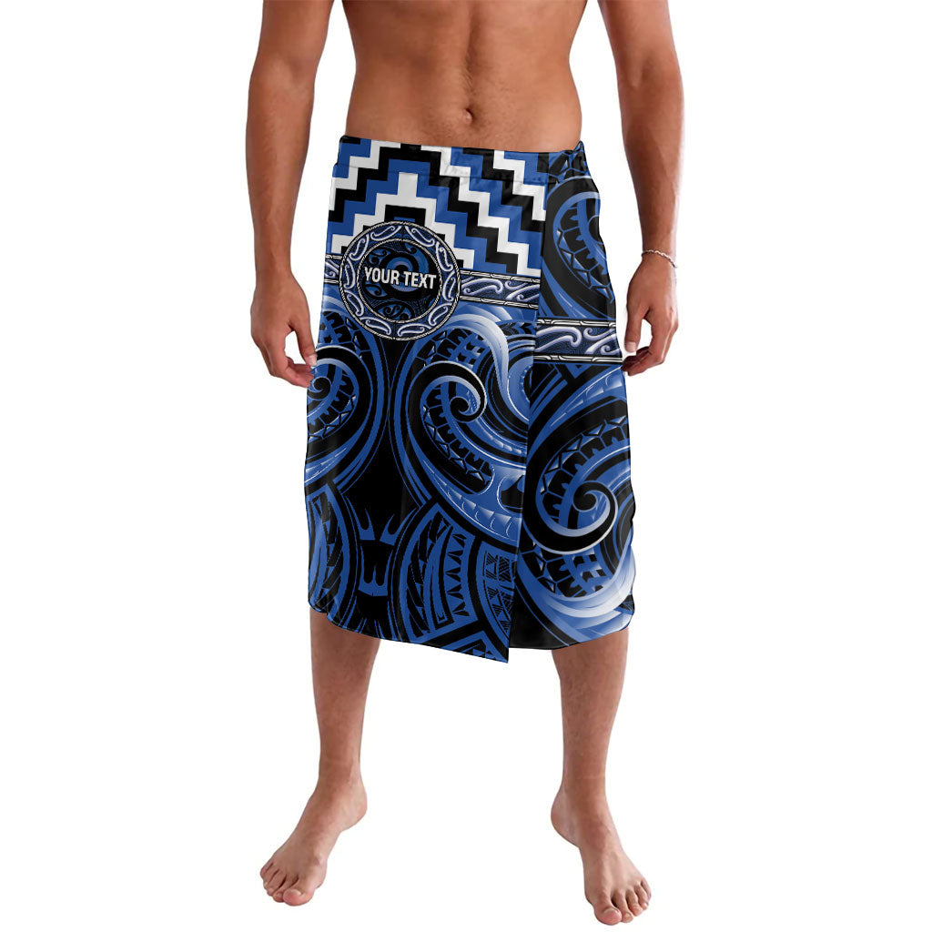 Aotearoa Ngati Ruanui Personalised Lavalava Maori Iwi Poutama Puhoro Tattoo LT14 Blue - Polynesian Pride
