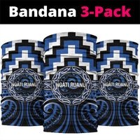 Aotearoa Ngati Ruanui Neck Gaiter Maori Iwi Poutama Puhoro Tattoo LT14 package One Size: 25*50cm Blue - Polynesian Pride