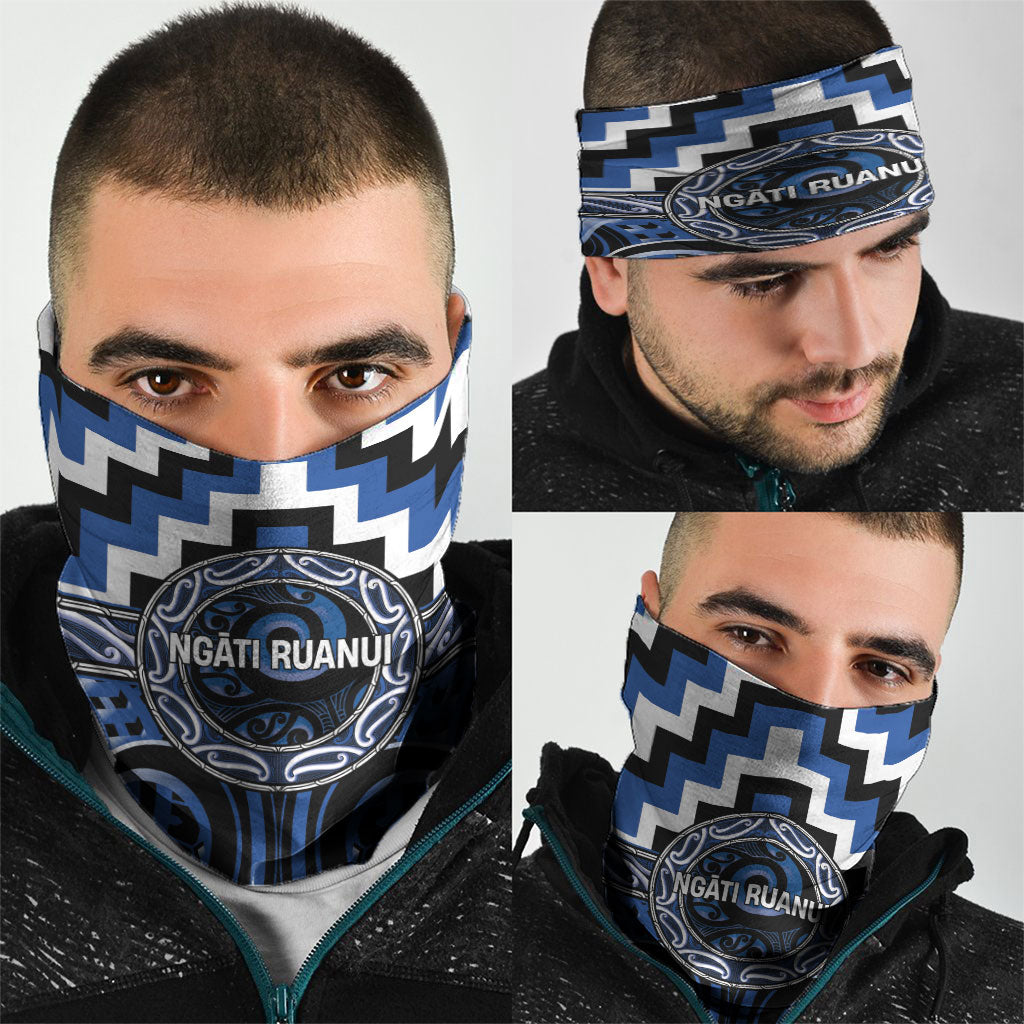 Aotearoa Ngati Ruanui Neck Gaiter Maori Iwi Poutama Puhoro Tattoo LT14 - Polynesian Pride