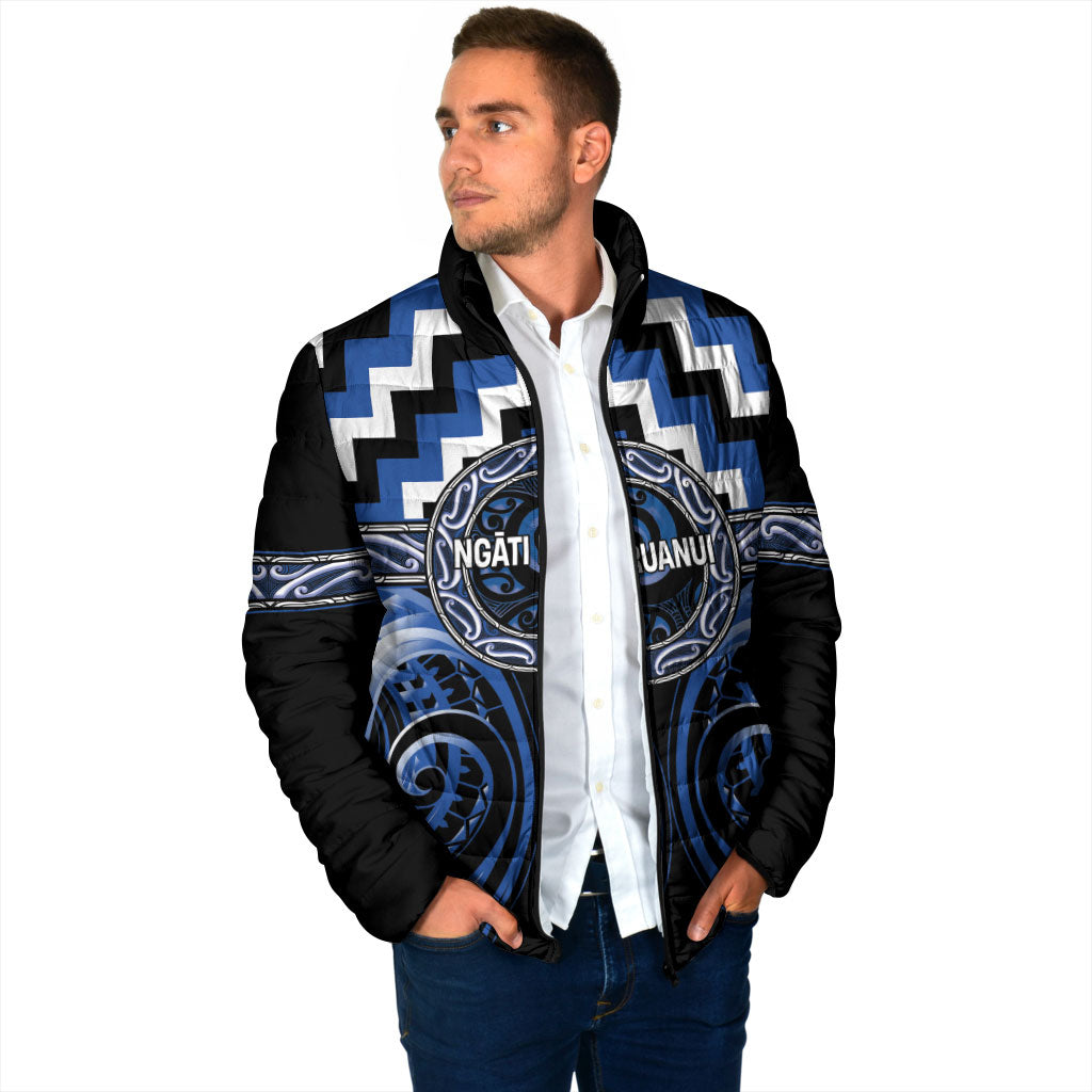 Aotearoa Ngati Ruanui Personalised Padded Jacket Maori Iwi Poutama Puhoro Tattoo LT14 - Polynesian Pride