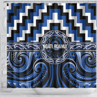 Aotearoa Ngati Ruanui Shower Curtain Maori Iwi Poutama Puhoro Tattoo LT14 - Polynesian Pride