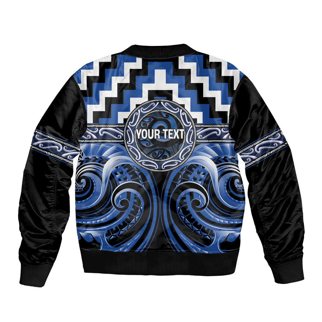 Aotearoa Ngati Ruanui Personalised Sleeve Zip Bomber Jacket Maori Iwi Poutama Puhoro Tattoo LT14 - Polynesian Pride