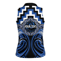 Aotearoa Ngati Ruanui Personalised Women Sleeveless Polo Shirt Maori Iwi Poutama Puhoro Tattoo LT14 - Polynesian Pride