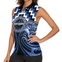 Aotearoa Ngati Ruanui Personalised Women Sleeveless Polo Shirt Maori Iwi Poutama Puhoro Tattoo LT14 - Polynesian Pride