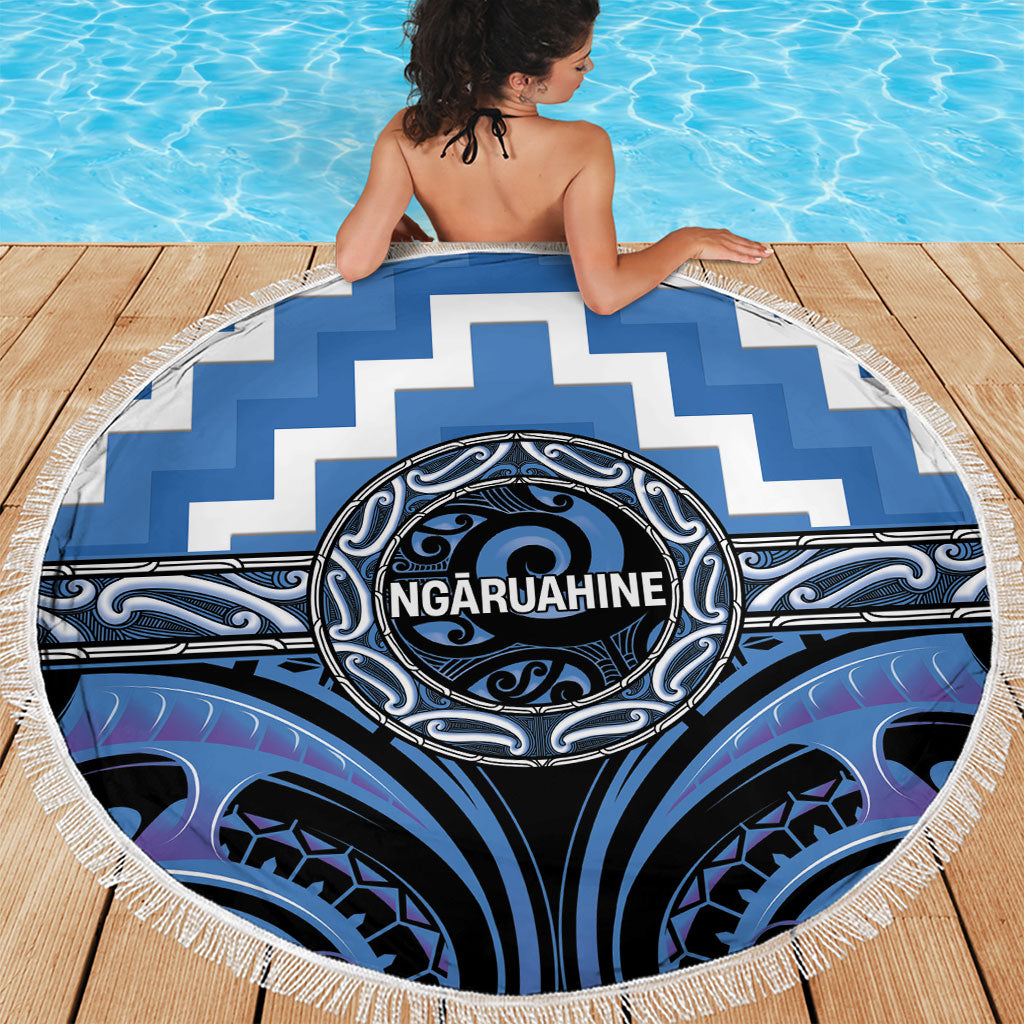 Aotearoa Ngaruahine Beach Blanket Maori Iwi Poutama Puhoro Tattoo LT14 - Polynesian Pride