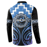 Aotearoa Ngaruahine Personalised Button Sweatshirt Maori Iwi Poutama Puhoro Tattoo LT14 - Polynesian Pride