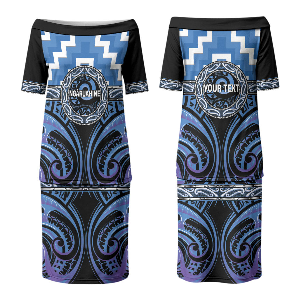 Aotearoa Ngaruahine Personalised Couples Matching Puletasi and Hawaiian Shirt Maori Iwi Poutama Puhoro Tattoo LT14 - Polynesian Pride