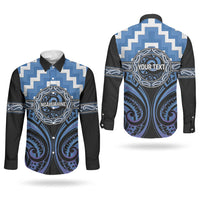 Aotearoa Ngaruahine Personalised Couples Matching Summer Maxi Dress and Long Sleeve Button Shirt Maori Iwi Poutama Puhoro Tattoo LT14 - Polynesian Pride