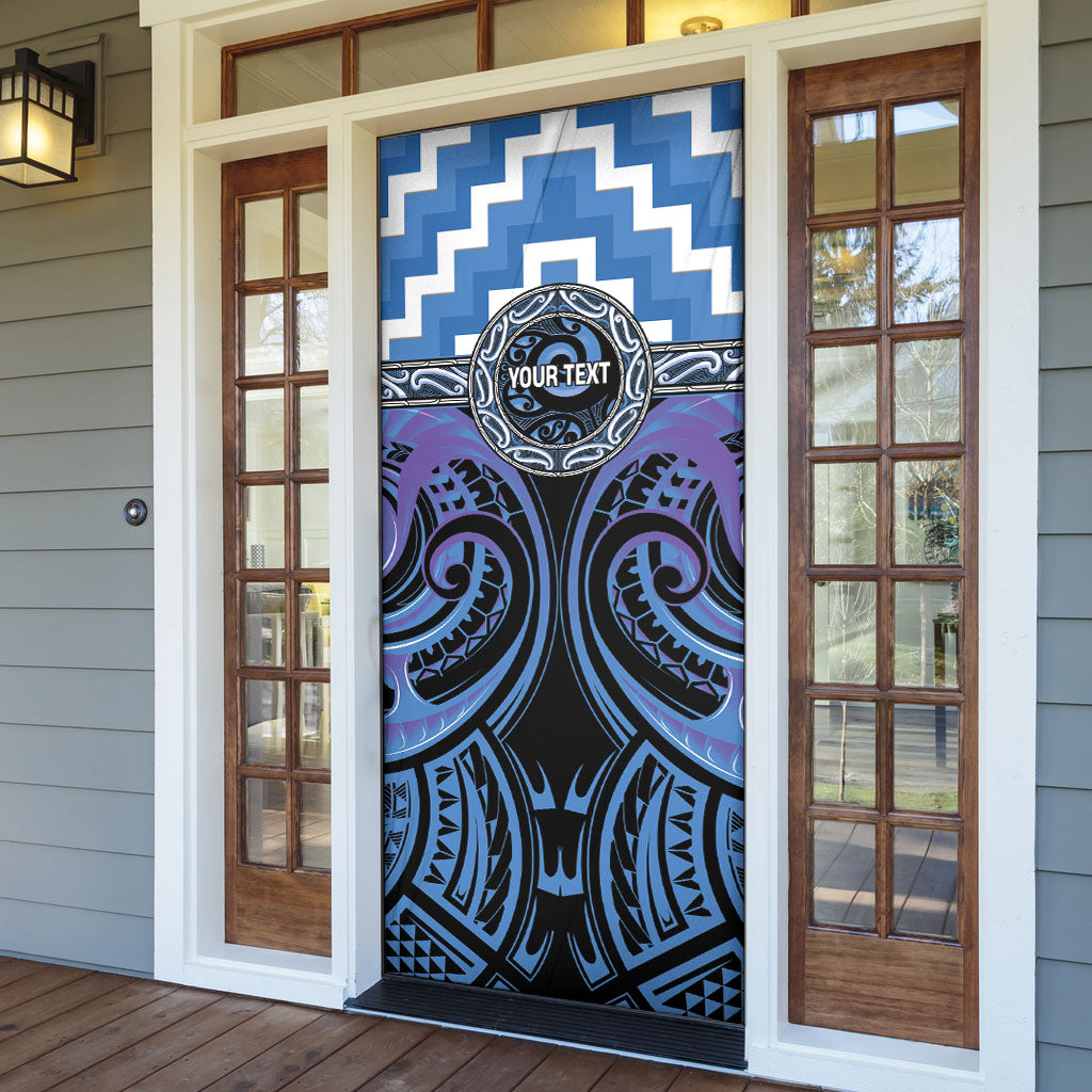 Aotearoa Ngaruahine Personalised Door Cover Maori Iwi Poutama Puhoro Tattoo LT14 - Polynesian Pride