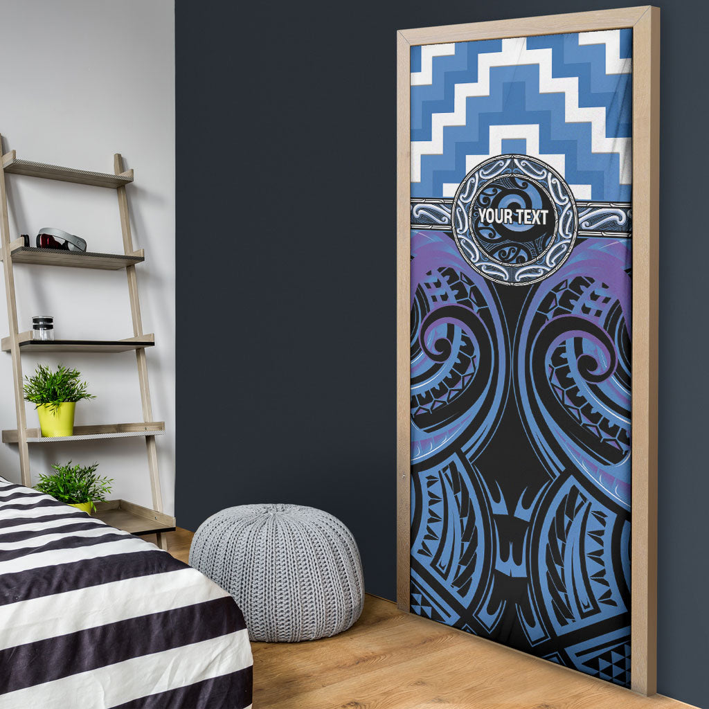 Aotearoa Ngaruahine Personalised Door Cover Maori Iwi Poutama Puhoro Tattoo LT14 - Polynesian Pride