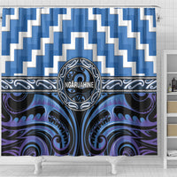 Aotearoa Ngaruahine Shower Curtain Maori Iwi Poutama Puhoro Tattoo LT14 - Polynesian Pride