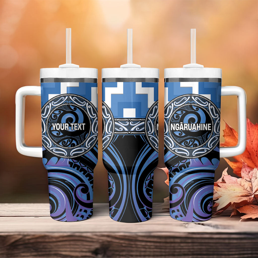 Aotearoa Ngaruahine Personalised Tumbler With Handle Maori Iwi Poutama Puhoro Tattoo LT14 - Polynesian Pride