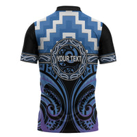 Aotearoa Ngaruahine Personalised Zipper Polo Shirt Maori Iwi Poutama Puhoro Tattoo LT14 - Polynesian Pride