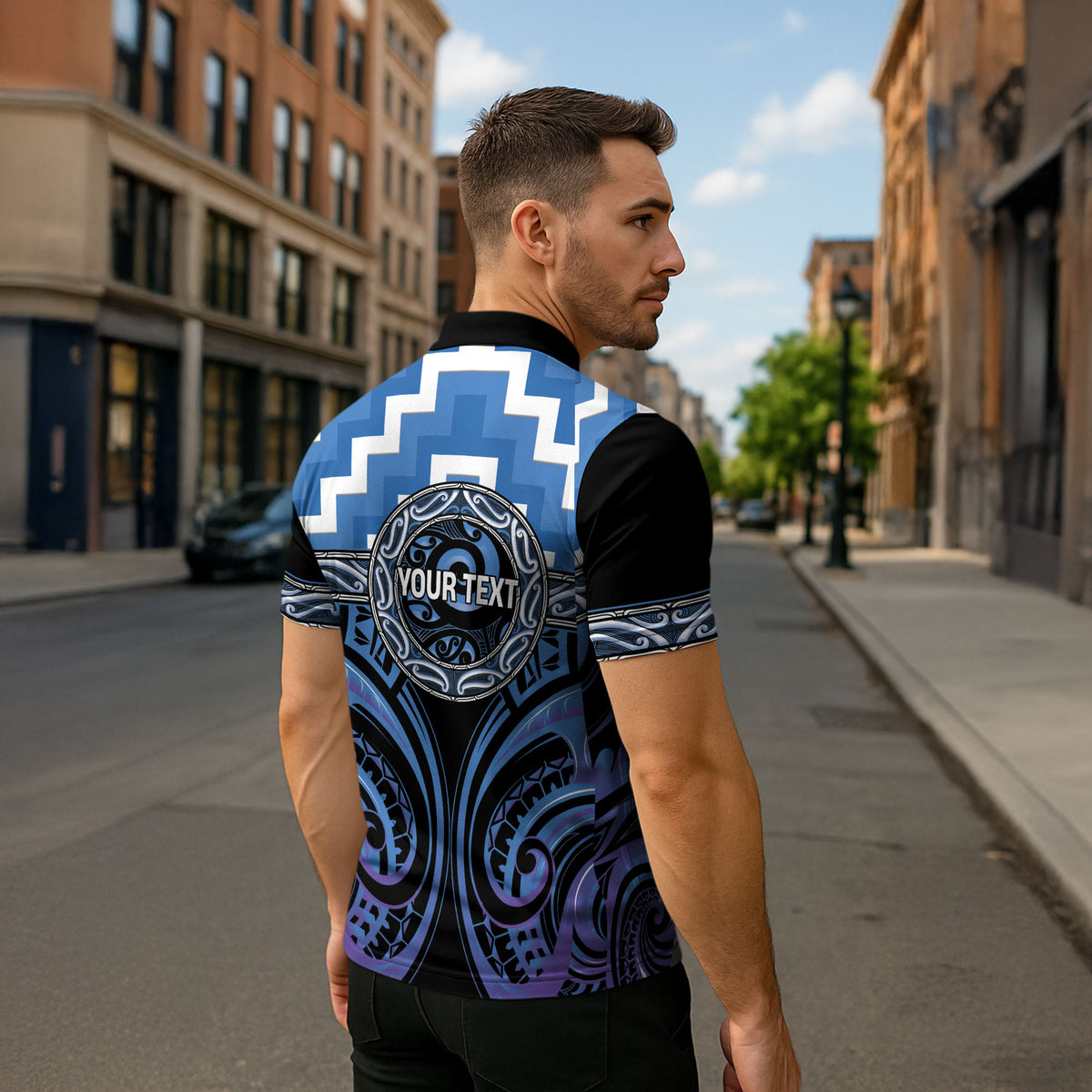 Aotearoa Ngaruahine Personalised Zipper Polo Shirt Maori Iwi Poutama Puhoro Tattoo LT14 - Polynesian Pride