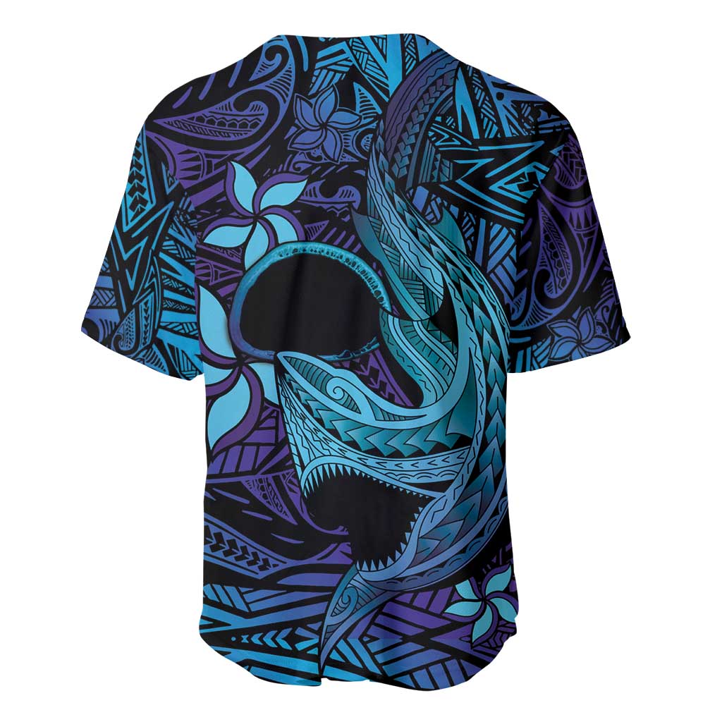Nukuoro Atoll Baseball Jersey Polynesian Shark Tattoo Purple Gradient Vibes LT14 - Polynesian Pride