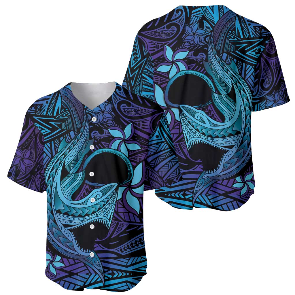 Nukuoro Atoll Baseball Jersey Polynesian Shark Tattoo Purple Gradient Vibes LT14 - Polynesian Pride